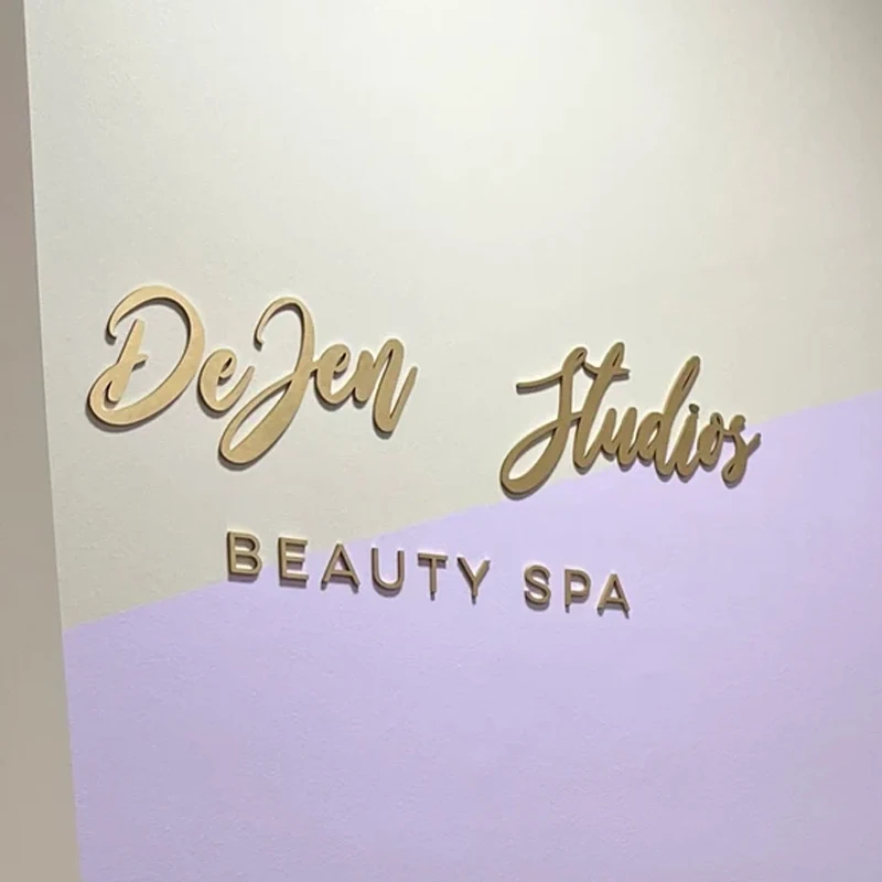 Free Design Custom Acrylic Business Shop Sign Board Gold Metal Letters Store Sign For Business Outdoor Waterproof