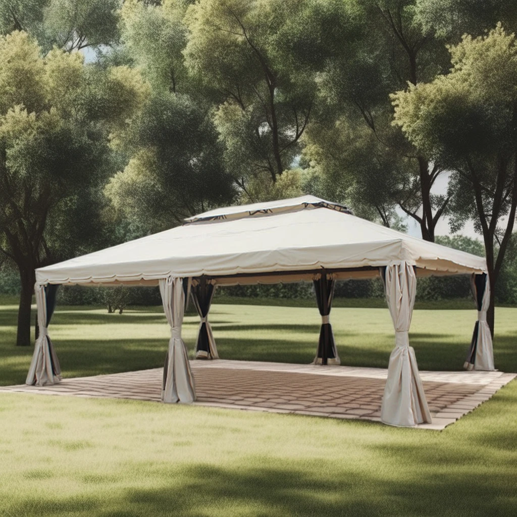 Luxury PVC Metal Gazebo with Double Roof Easy Assembly Garden Pergola Arch Arbour for Party Big Size