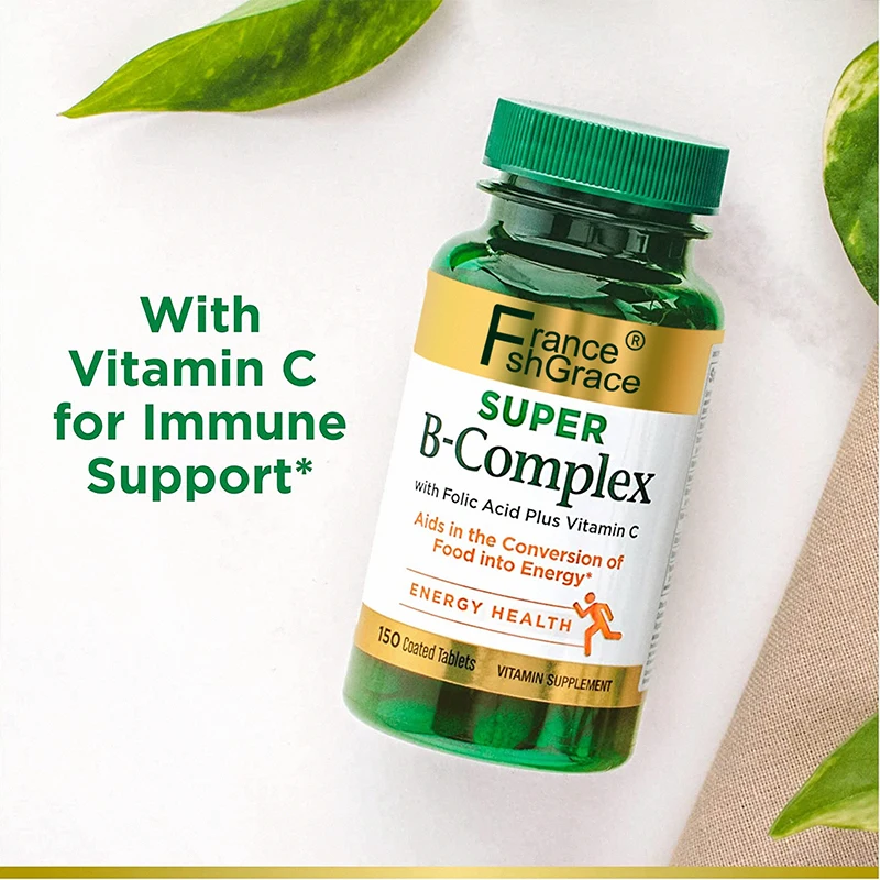 No Artificial Flavor Immune Antioxidant Support Super B Complex With Vitamin C Folic Acid With Energy Metabolism