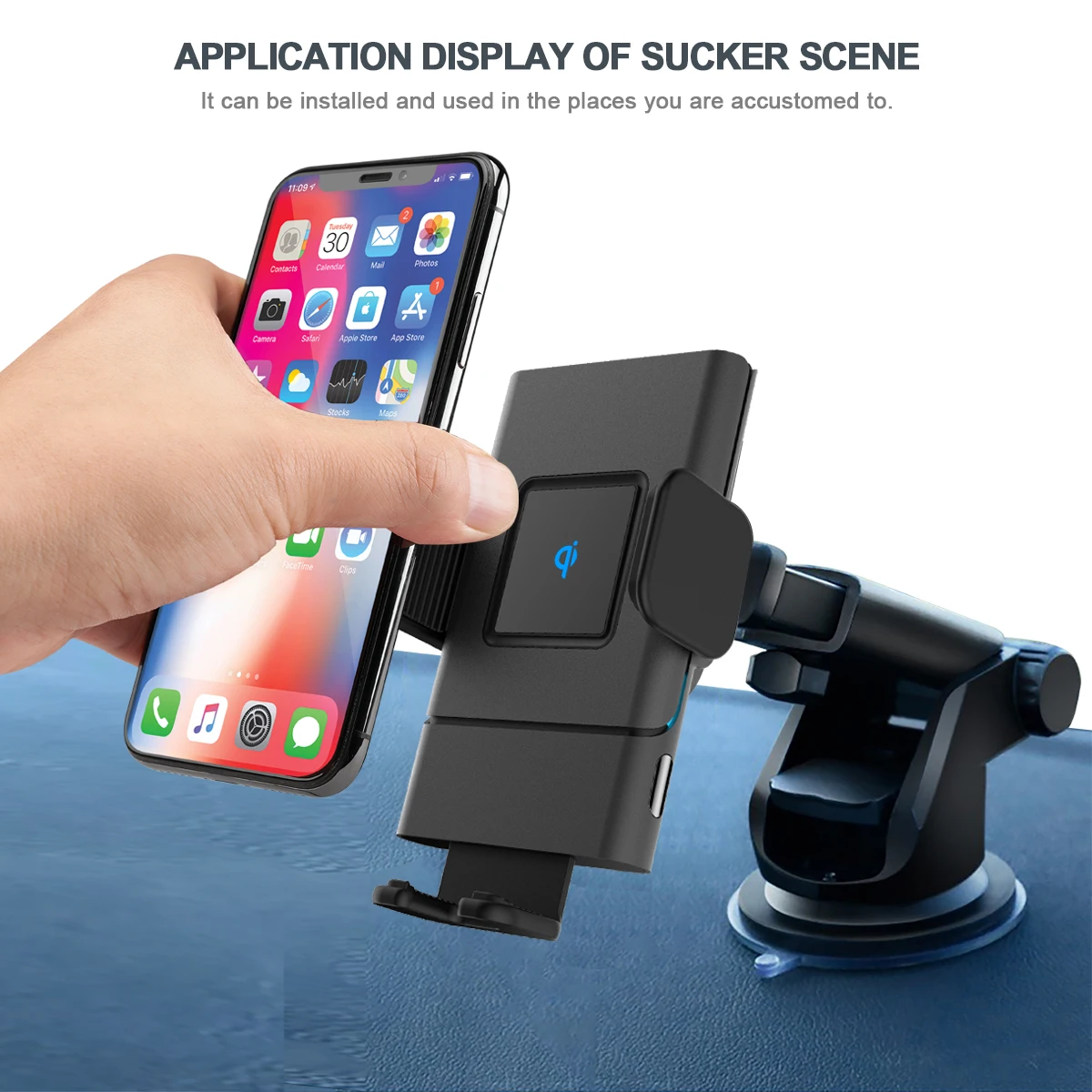 Max 15W Automatic Clamping Fast Charging Mobile Wireless Charger Air Vent Dashboard Qi Car Wireless Charger Holder