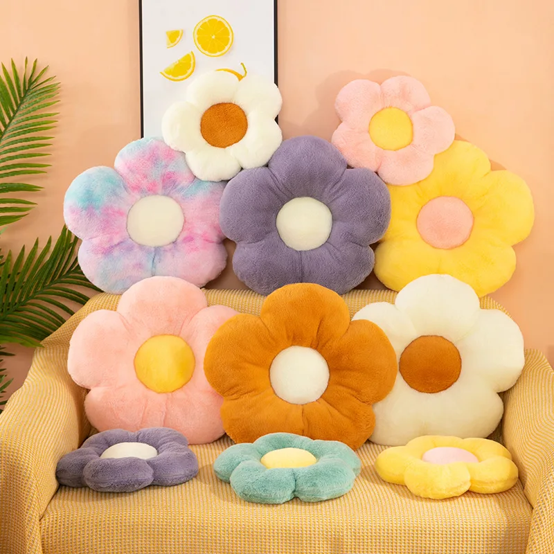 Soft Colourful Flower Pillow Stuffed Plush Daisy Flowers Shape Plant Chair Cushion Pillow Sunflower Plush Toy