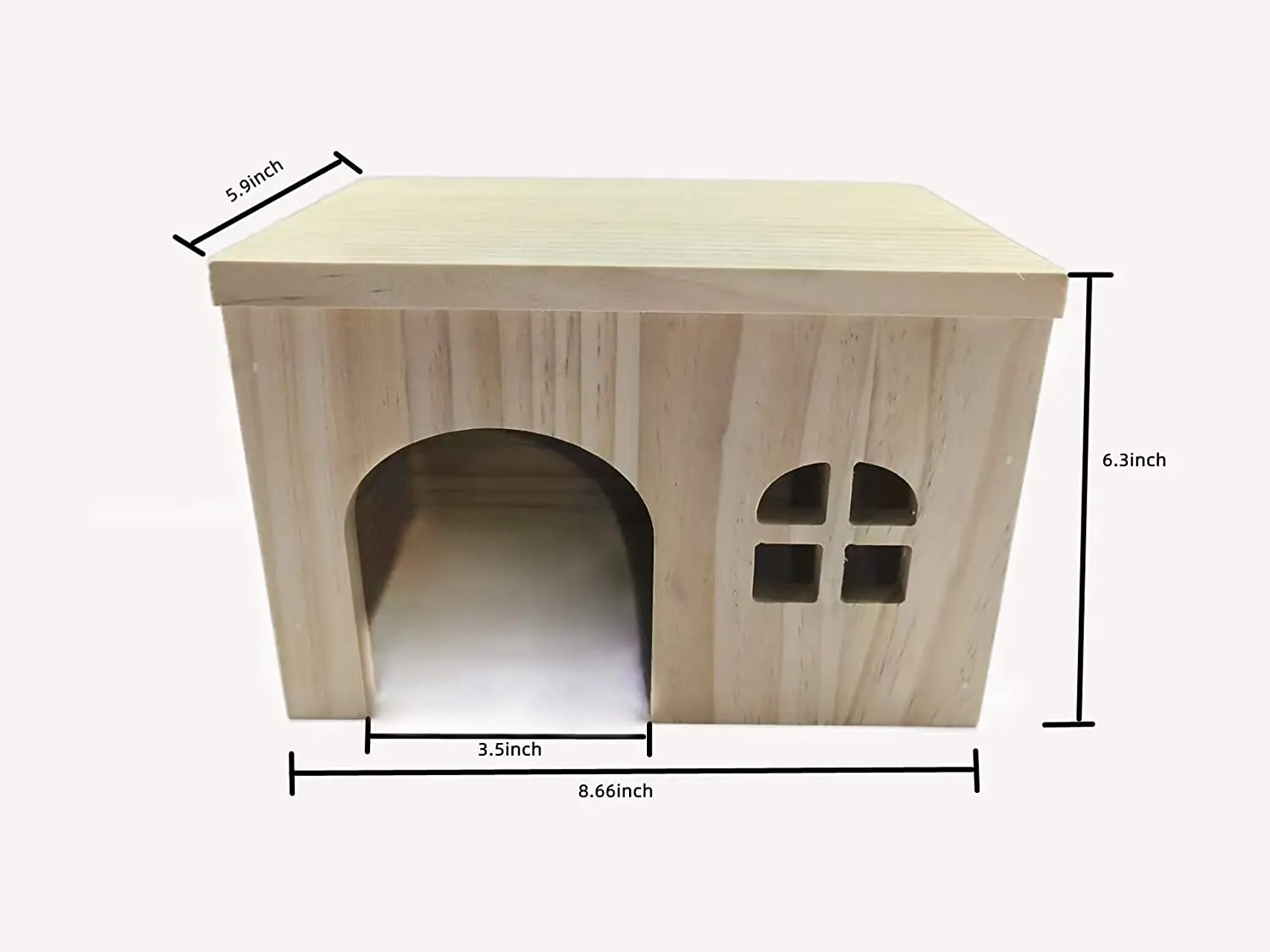 Natural Wood House Pet Guinea Pig Hamster Hedgehog or Rat Chipmunk Syrian Hamster Small Animals Wooden Hideout Habitats