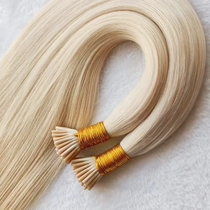 100% Russian Human Hair K Tip Keratin Flat Tip Extension Invisible Natural Hair Extension For Women 100g Russian Hair Extensions