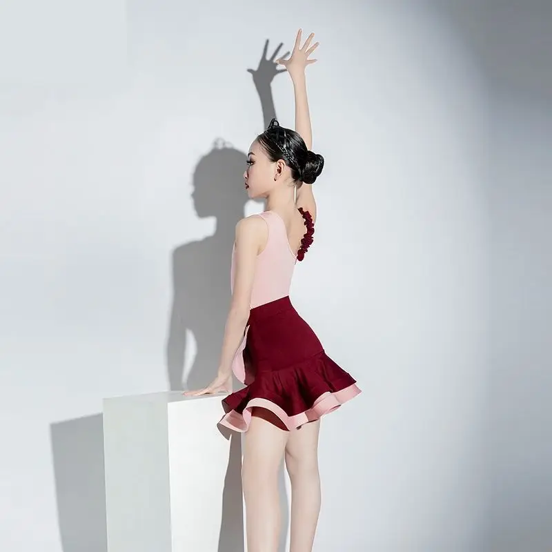 Latin Dance Skirt Costume for Kids Ballet Tango Rumba Dancewear