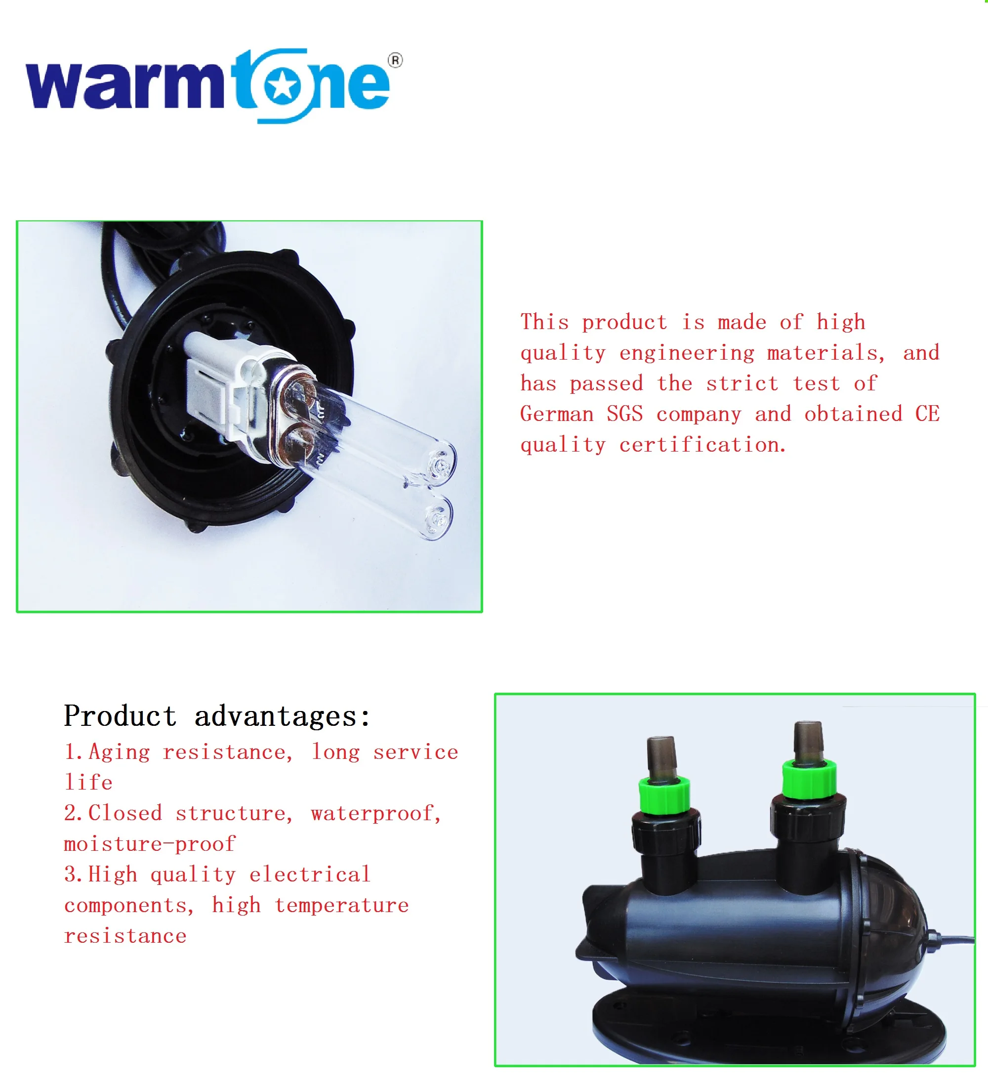WARMTONE WT-386 UV-C стерильзер свет для аквариума аквариум рыбный пруд Китай Гуандун
