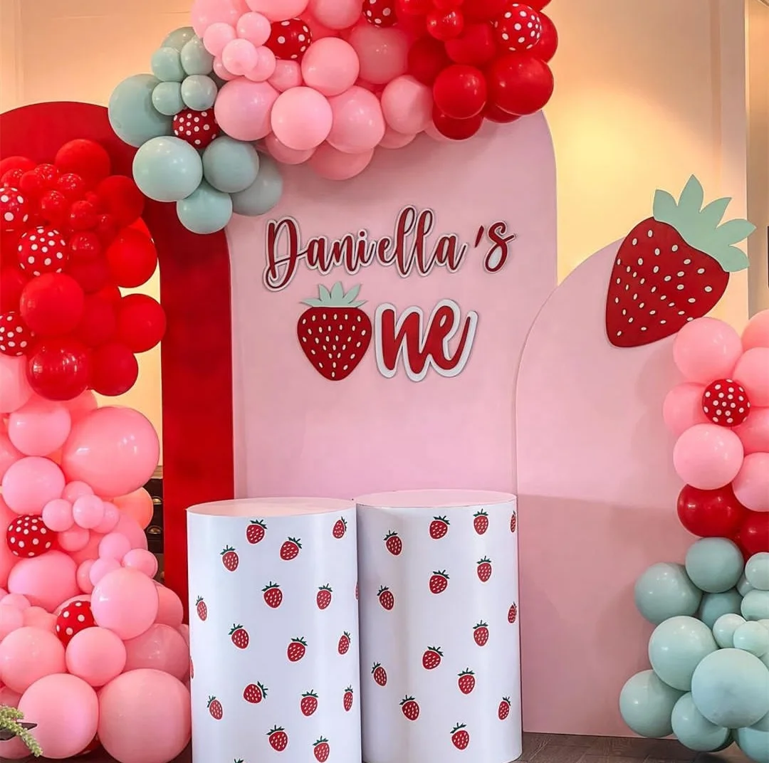 Macaron pink berry first fruit theme Balloon Arch Garland kit for girl birthday baby shower Party Garden Anniversary decoration