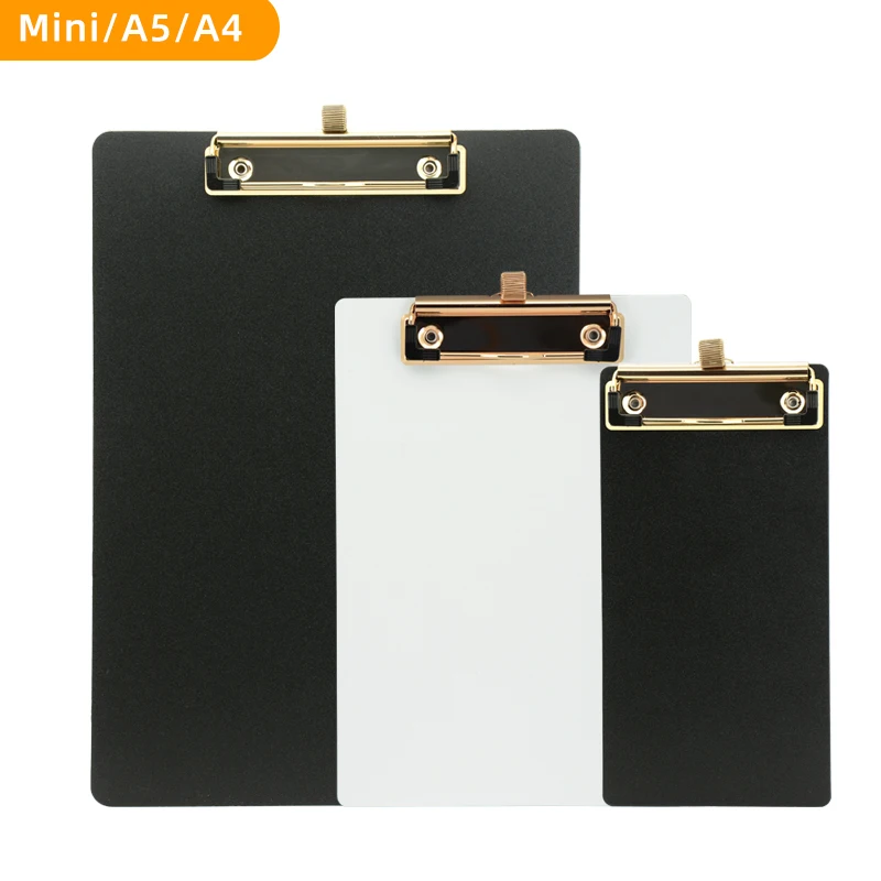 A4 Clipboard WITH pen holder gold metal clip pp foam single clipboard