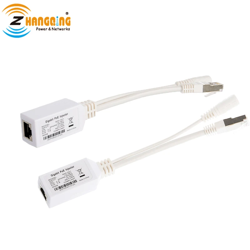 PoE Splitter cable Injector Gigabit PoE Injector with LED Light for MikroTik and other PoE Products