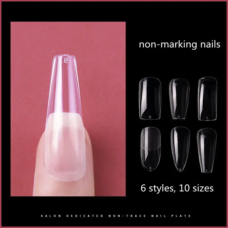 Wholesale Nail Tips Long Transparent Frosted Artificial Nail Tips Half Cover Extended False Nails