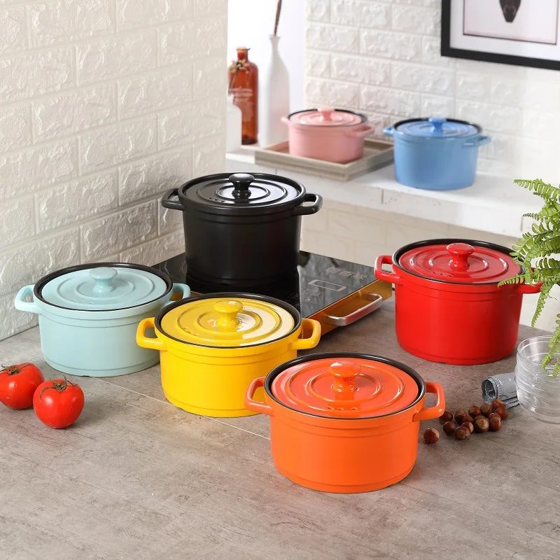 Classic Ancestral Durable Colorful Ceramics Enamel Casserole Pot Dutch Oven  For Kitchen Cooking