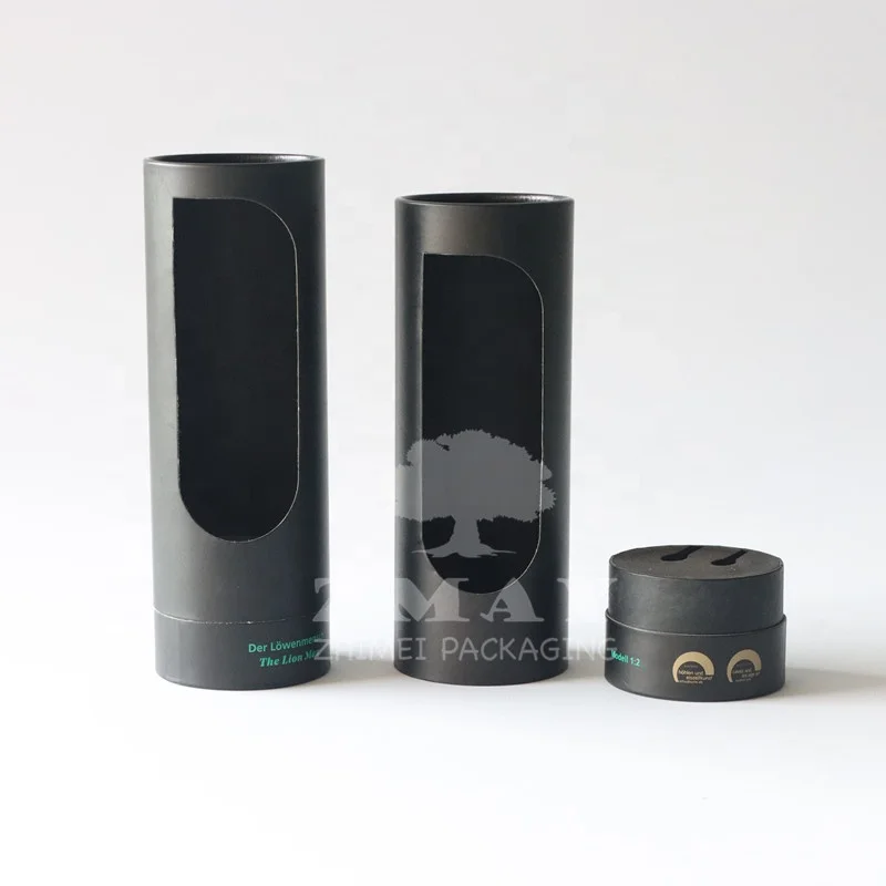 customized size cardboard round tube for food tube packaging window paper tube with window on body