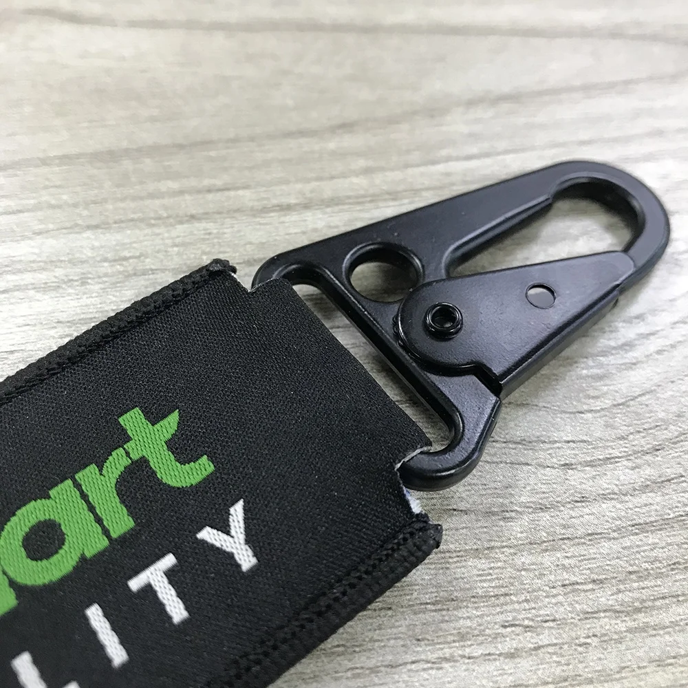 Оптовая Продажа с пользовательским логотипом вышивка брелок аксессуары тканые