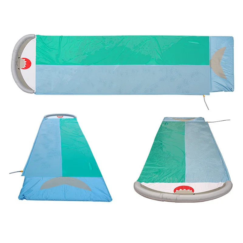 Whale waterslide water splashing toy water spout slide for two children lawn spray mat