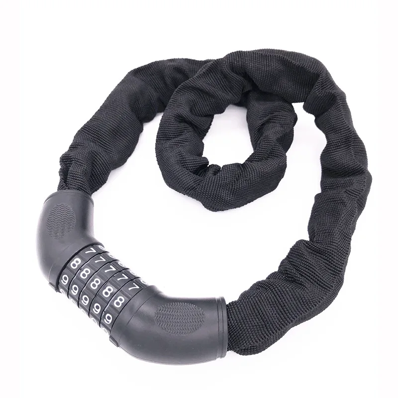 Steel Bicycle Lock Chain 5 Digital Password Metal Portable Anti-theft Motorcycle Bike Lock