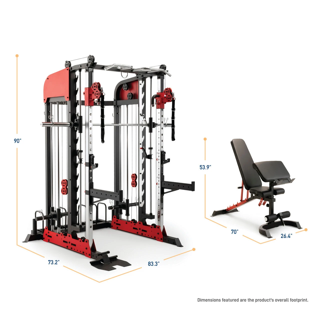 Домашний многофункциональный тренажер Smith Machine/кабель кроссовера/силовой стеллаж