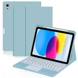 Wireless Keyboard With Touchpad For iPad 10.9 Inch 10th Gen 2022 For iPad 10 Generation Keyboard Case With Pencil Holder