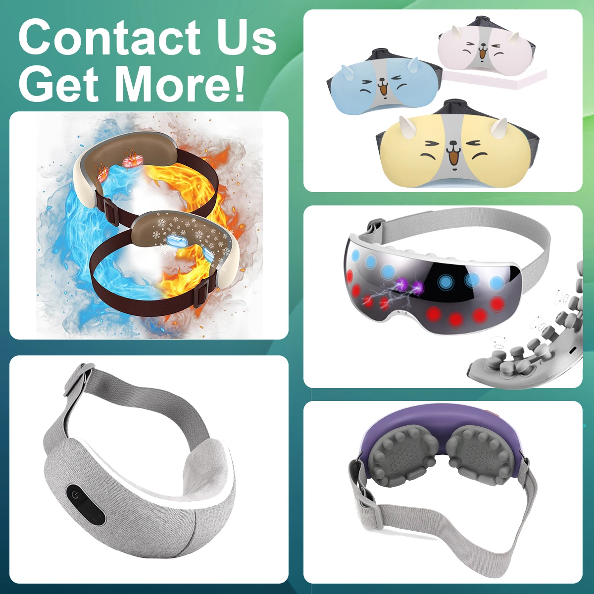 Healthpal Oem Odm Smart 16 Micro Motors Music Theraremedy Heated Eye Care Pain Massager Instruments With Heat And Vision Window