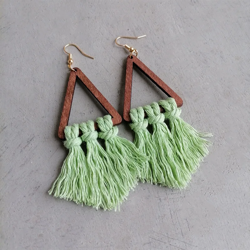 2022 Bohemian Creative Chic Macrame Triangle Fringe Earrings