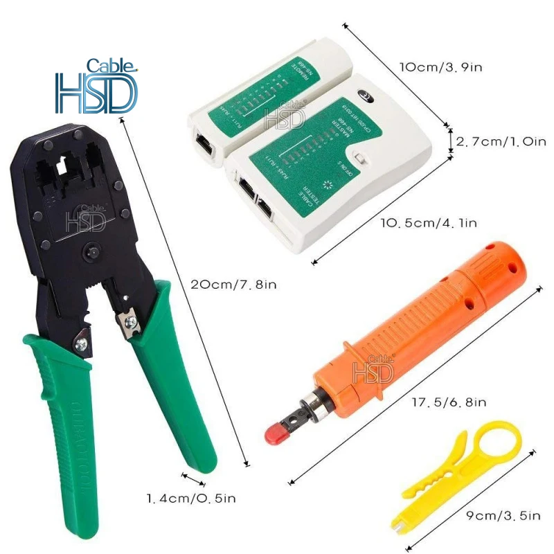 Rj45 обжимной инструмент комплект для CAT5/CAT6 Профессиональные Компьютерные maintenacnce LAN Кабельный тестер сети Набор инструментов ремонта