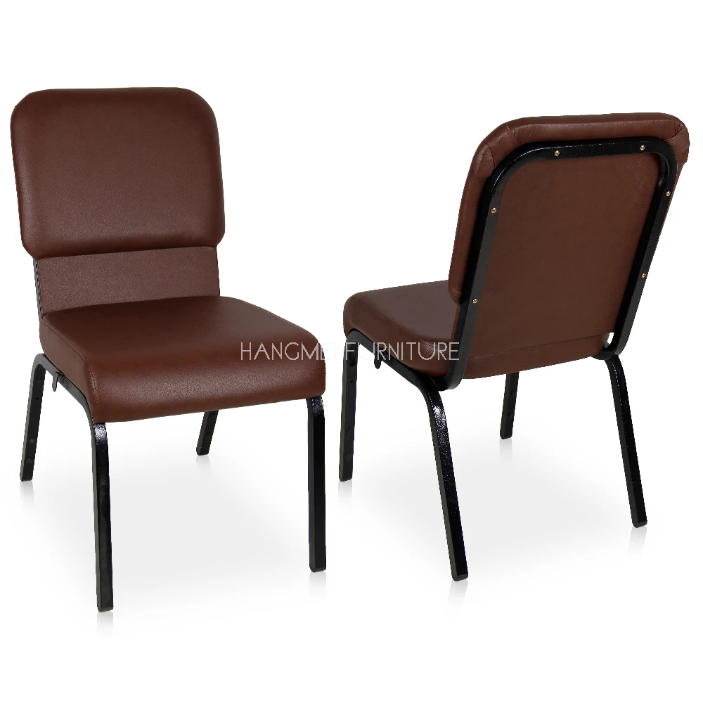 Wholesale Durable Stackable Interlocking Steel PU leather Church Chair