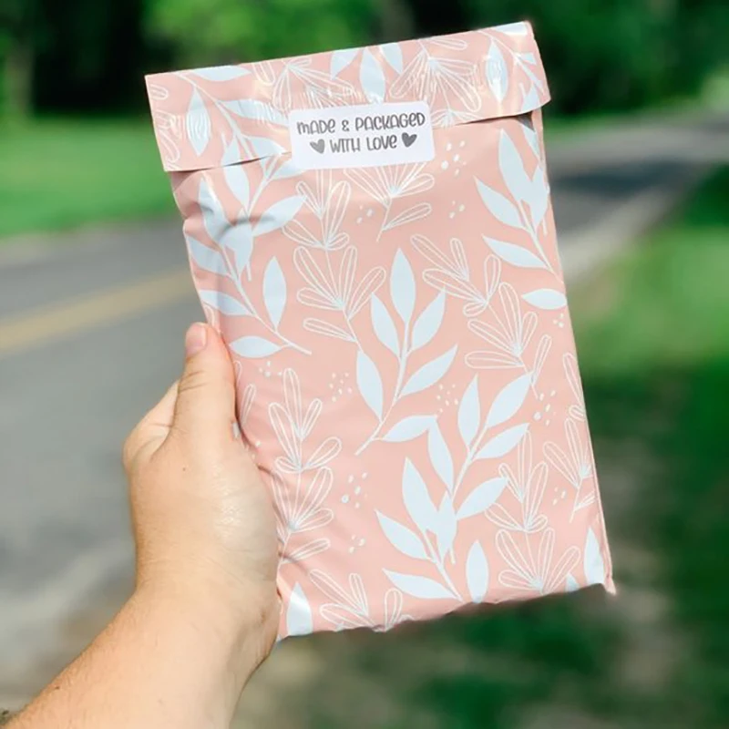 Custom Printed Personalised Small Polymailer Thank You Poly Mailers Envelope Postage Mailing Shipping Bags For Cosmetics