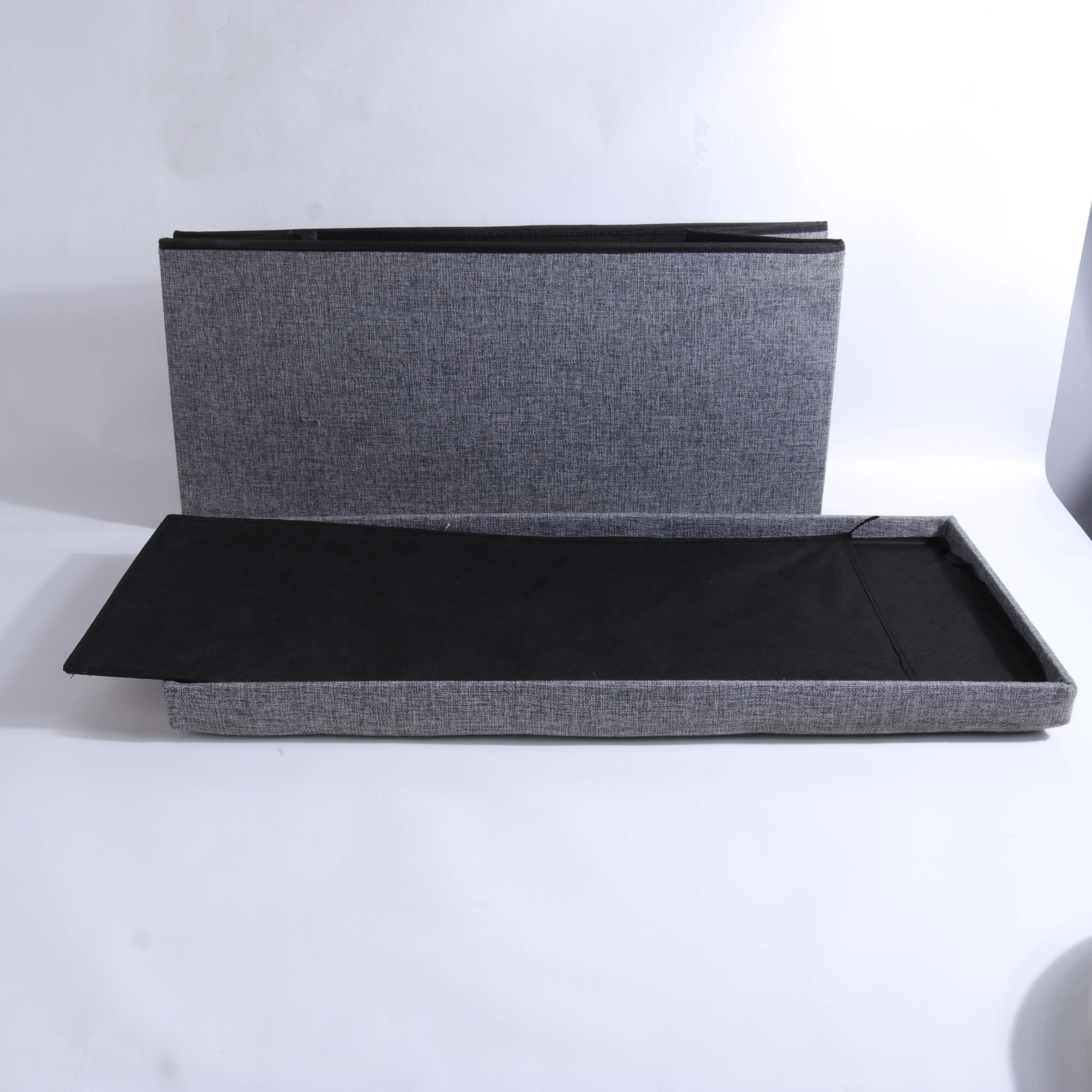 Factory linen folding set long bench foot rest storage stool space save storage ottoman