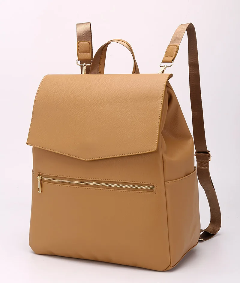 Faux Leather Diaper Bag Backpack,large capacity Diaper Backpack with Changing Pad multi-function baby changing bag for mom