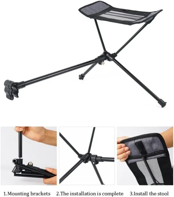 Portable Stool Collapsible Footstool For Camping Beach Chair Folding Fishing Outdoor BBQ Camping Chair Foot Recliner Foot Rest