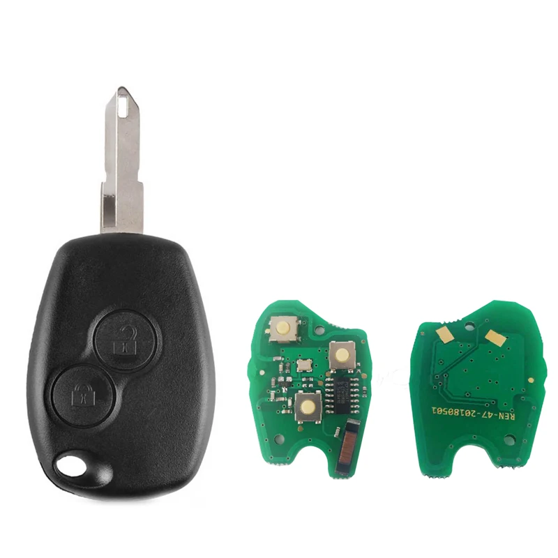 For Renault 2004-2015 Clio3 Kangoo Master Twingo Dacia 2-Button ASK 433.92MHz Remote Key / PCF7947A / HITAG 2 / 46 CHIP / NE72