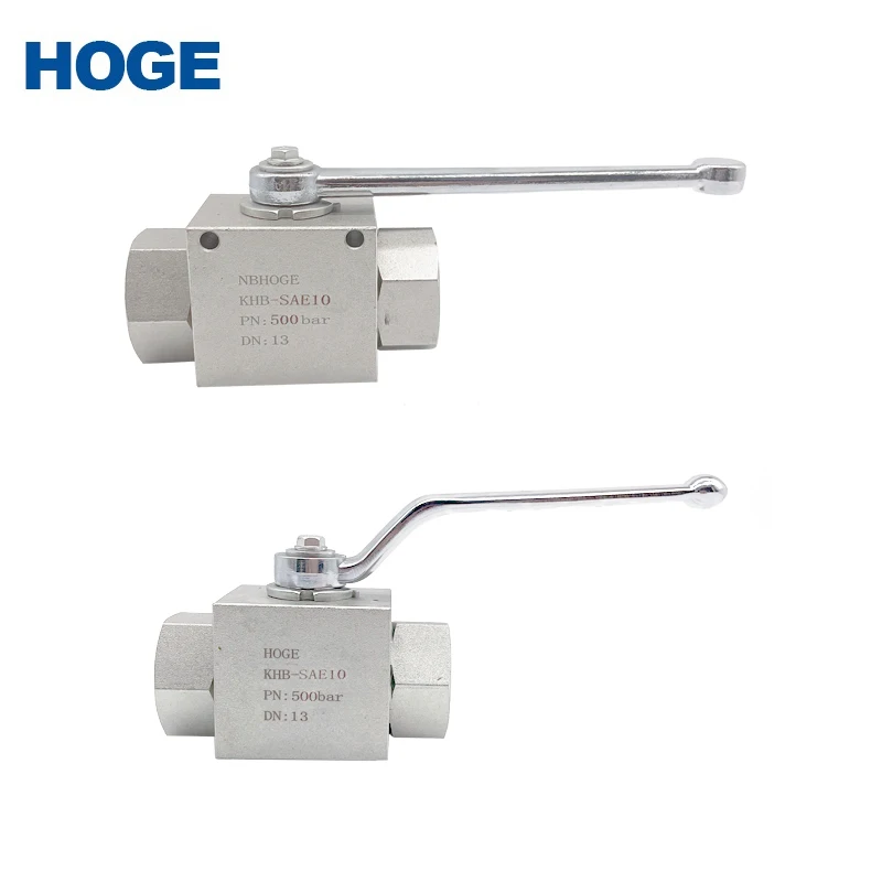 KHB -SAE6  J514 UN/UNF threaded stainless steel 2 way hydraulic high pressure ball valve 1/4-1 1/2