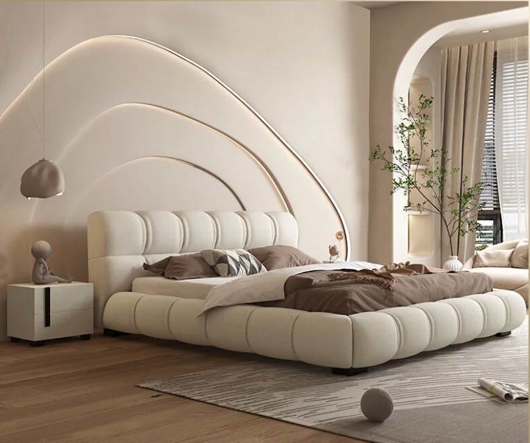 Tech cloth bed modern simple bed master bedroom 1.8m fabric bed