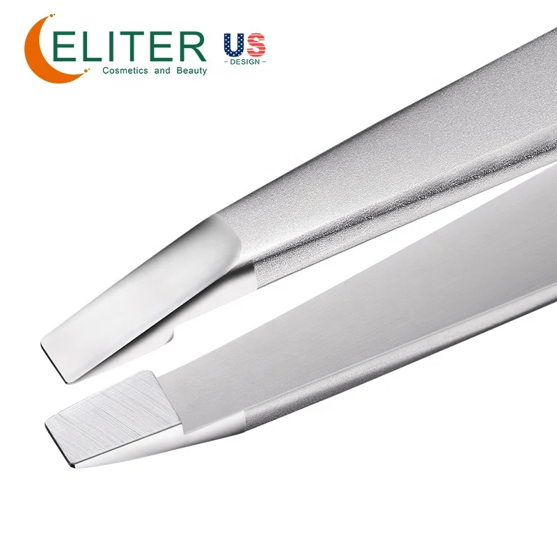 ELITER In Stock Remove The Finest And Smallest Hairs Slant Tweezer Square Tweezer Point Tweezer For Expert Brow Shaping