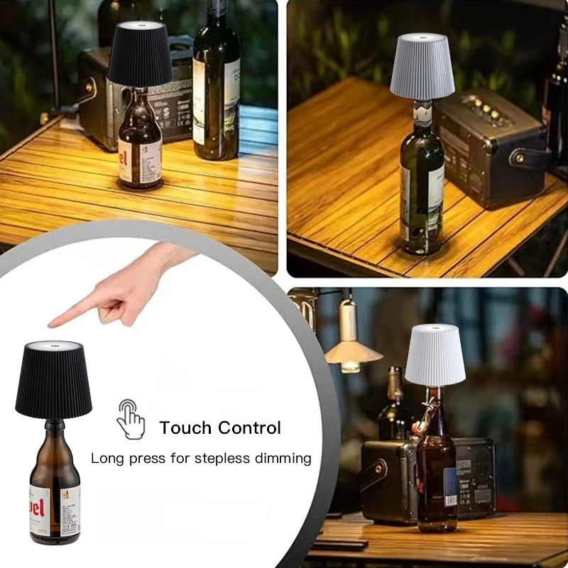 Led Touch Control Wine Wireless Bottle Lamp Light Portable Cordless Rechargeable Restaurant Bar Led Embed Bottle Table Lamp