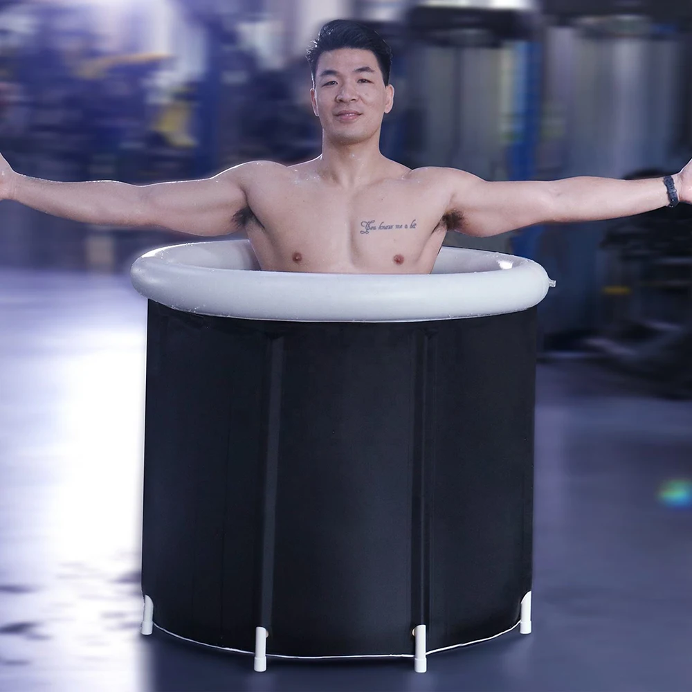 90x75cm xl Large Capacity PVC Plastic Ice-Bath-Tub Sports Portable Ice Bath Chiller Tub For Athletes Round Inflatable Ice Bath