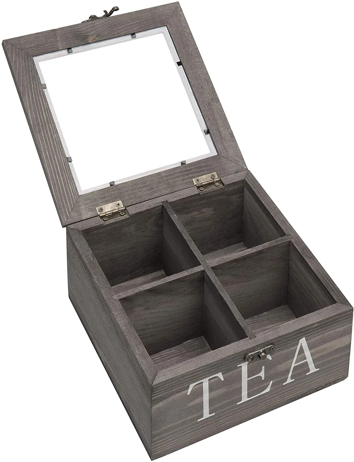 Деревянные коробки на заказ, 4 отделения, деревянные подарочные коробки, оконная крышка, деревянный ящик