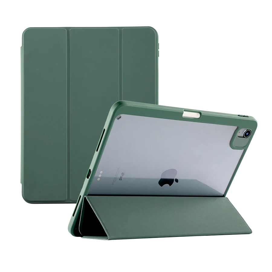 Флип-чехол для планшета для нового iPad 7th и 8th Gen акриловый чехол кожаный держатель для iPad 10,2 дюймов полупрозрачные акриловые лозы ручка с карманами