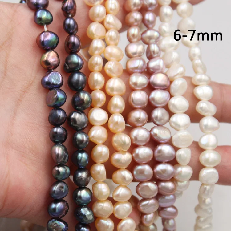 Wholesale Natural Freshwater Baroque Pearl 7mm Diy Bracelet Necklace Jewelry Making