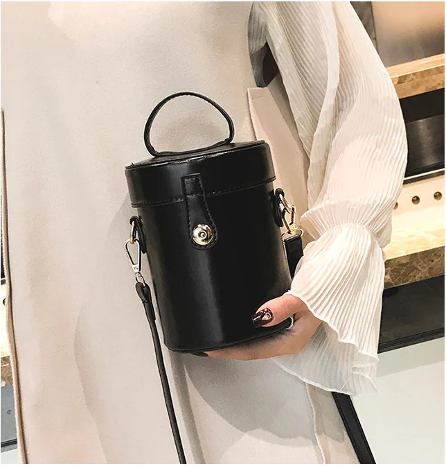 
Wholesale cylindric ladies hand bags Korean fashion bucket women cross body bags hasp tote bags easy matching 