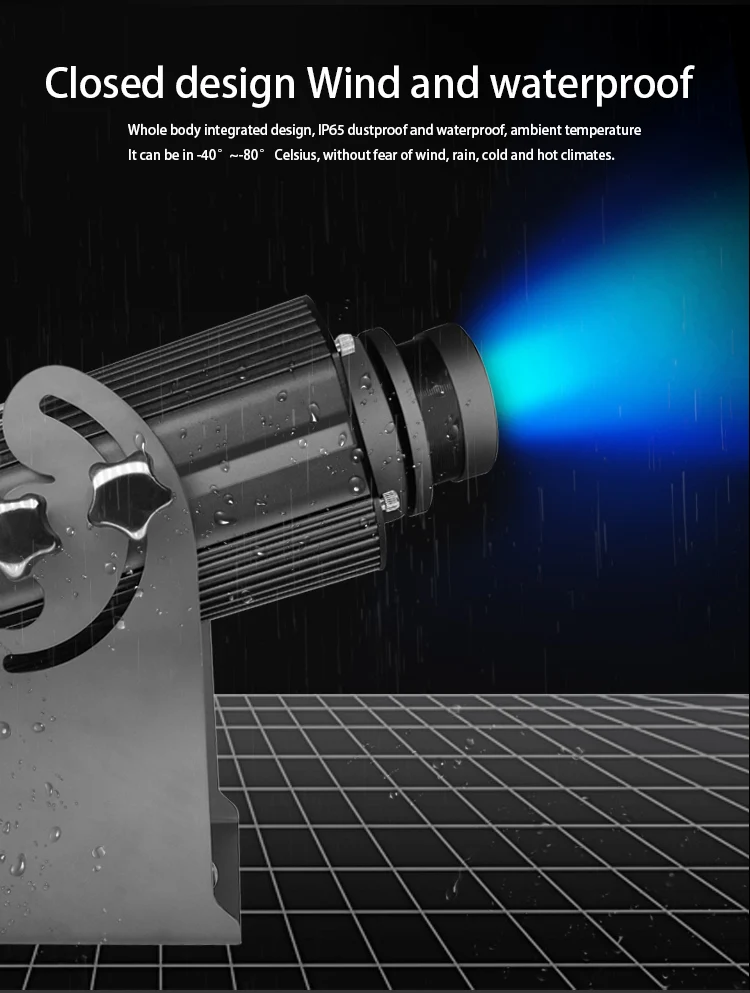 Customized Sidewalk Projection Lamp 100W 200W Outdoor Waterproof Rotating Static Traffic Warning Logo Projector