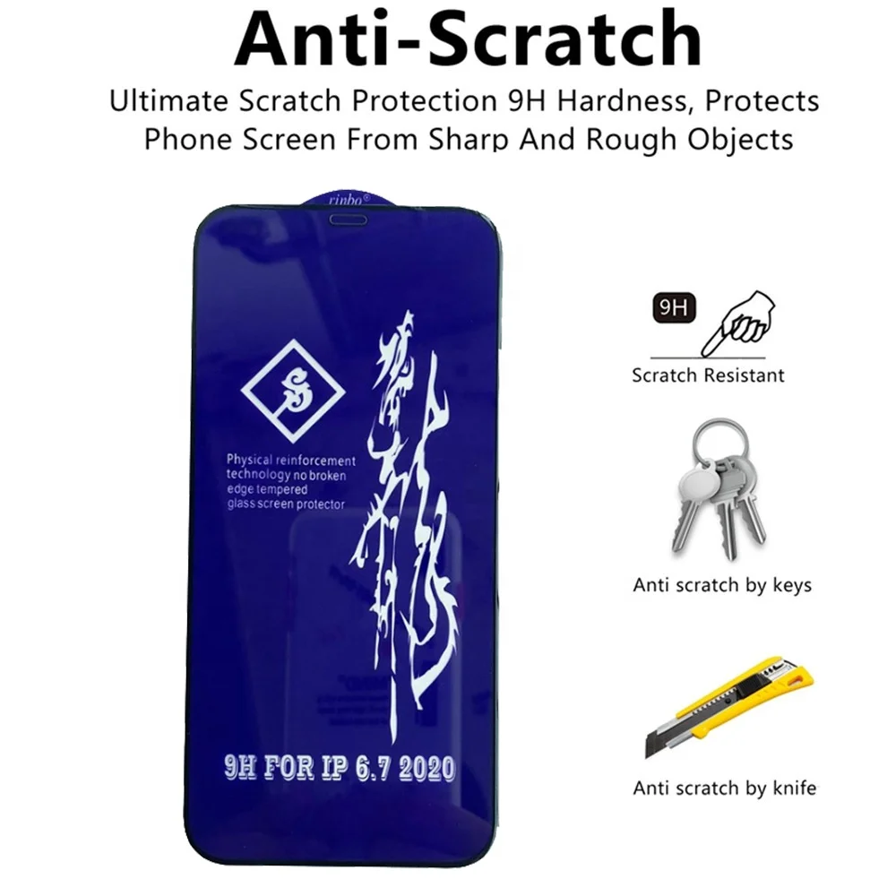 For iPhone 13 Pro Max 9H Anti-scratch 0.33mm Full-glue Screen Protector Rinbo Tempered Glass