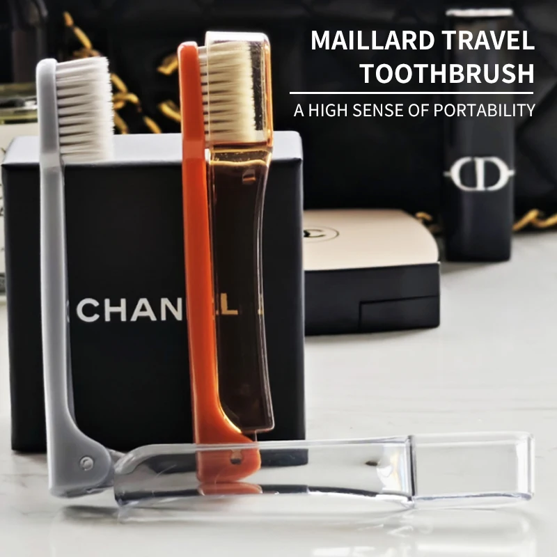 Adult Travel Toothbrush Folding Handle Silver Ion Soft Hair High Quality