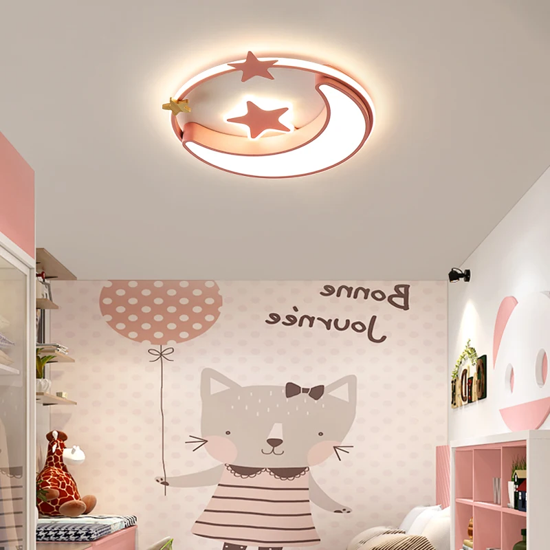 New Modern Surface Mount LED Kids Room Light Ceiling Light Modern Dimmable Bedroom ceiling lamps kids living room pink blue