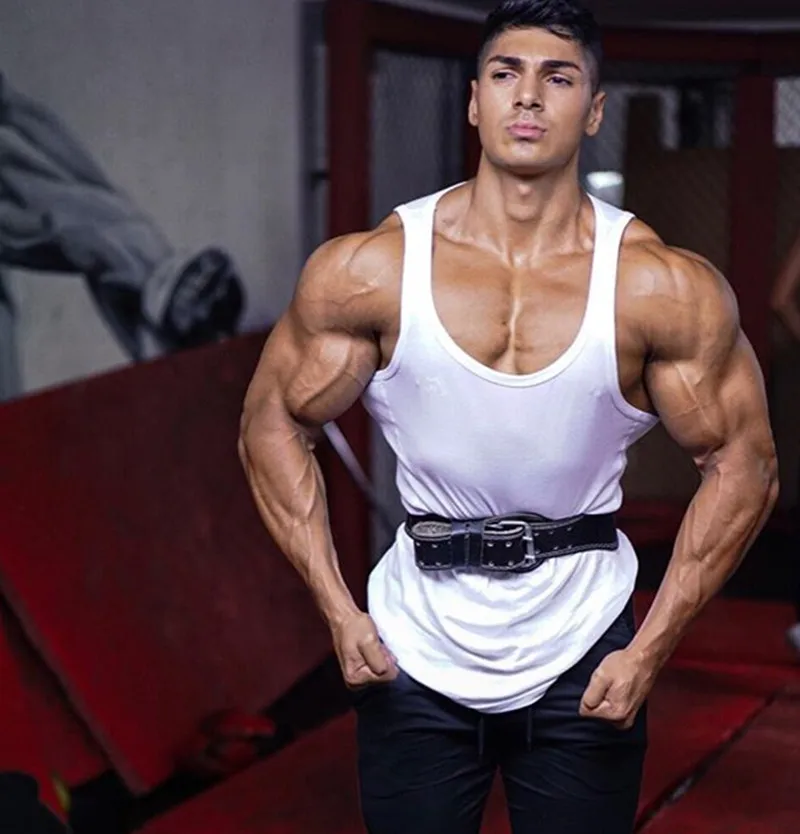 Mens solid color sport vest top gym sleeveless shirts