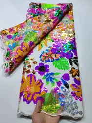 KYY154 Nigerian Net Tulle Lace Fabric With Sequins For Wedding 2022