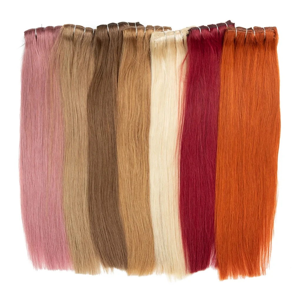 Noble virgin hair weave super silk straight bone straight 7 pieces 120 grams hair extension net 16 clip in human hair bundles