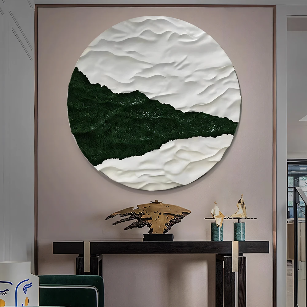 Custom Round Wall Art Wooden Hanging Ornament Wall Mount Creative Design Wood Carving Home Decoration Wall Art