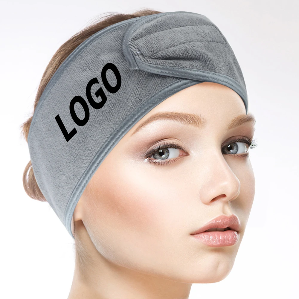 Hot Selling Compaction Women Printed Logo Hair Accessories Facial Hairband Beauty Custom Spa Headband For Makeup