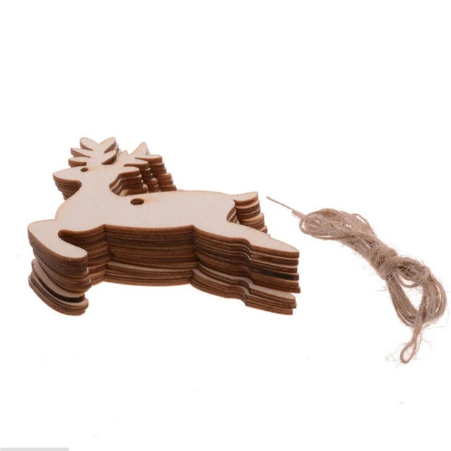 laser cut wood elk pieces natural wood shapes art craft for DIY christmas angel wooden tag