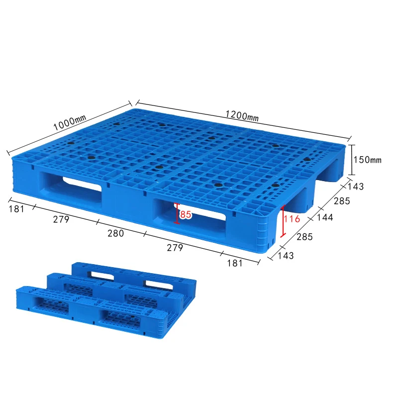 1200*800 industrial pallets heavy duty double side plastic pallet pallet racking shelving for industrial selective