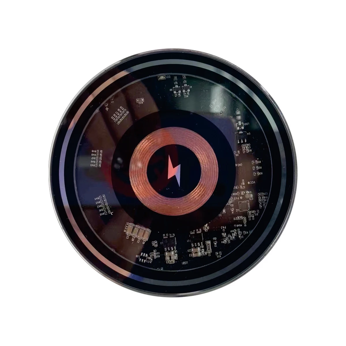 2021 Wholesale 15W Mirror Transparent Mobile Qi Wireless Charger Phone Charger Wireless For Iphone and All Qi Smart Phones